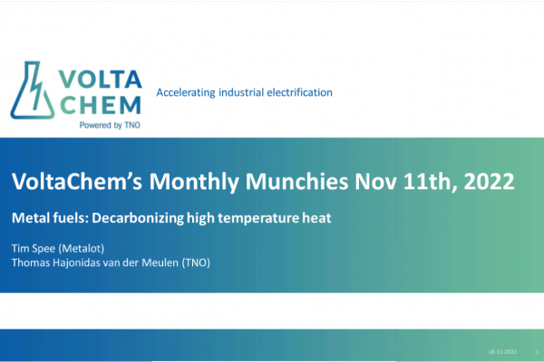 VoltaChem’s Monthly Munchies: Metal fuels, decarbonizing high temperature heat